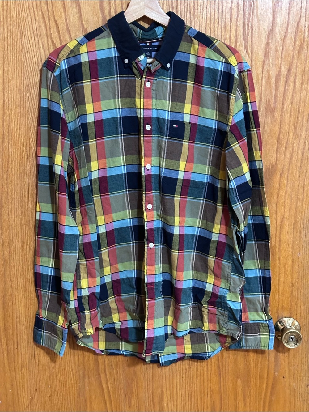 Tommy Hilfiger vintage 90s Men's Plaid Button-Down Shirt plaid  sz medium